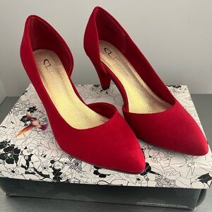CL Chinese Laundry Red Suede Women's Heels. 6 1/2 Excellent Condition.